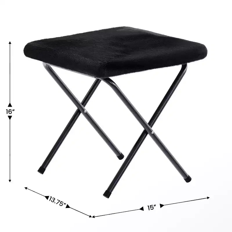 Fauteuil lune pliant surdimensionné en fausse fourrure, portable, de 96,5 cm, avec ottomane pliante pour dortoir et chambre