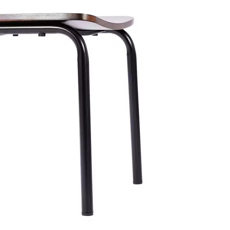 Lot de 2 chaises de salle à manger commerciales en bois massif avec piétement métallique et finition antique