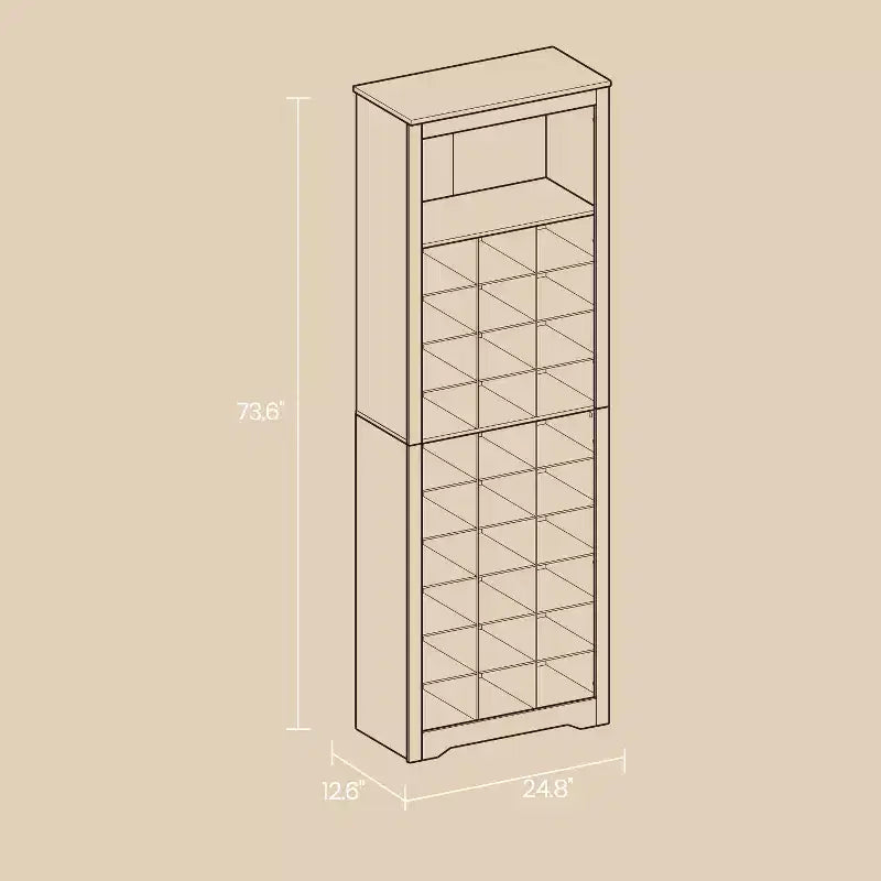 Meuble de Rangement pour Chaussures, Étagère à Chaussures à 10 Niveaux, Peut Contenir Jusqu'à 30 Paires de Chaussures, pour Entrée, Chambre, 32 x 63 x 187 cm