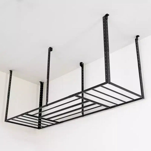 Rangement de garage suspendu 3' x 8' avec crochets | Supporte 317 kg