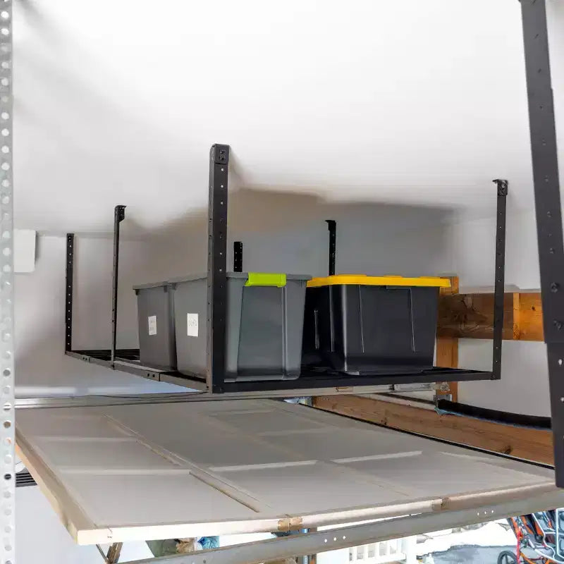 Rangement de garage suspendu 3' x 8' avec crochets | Supporte 317 kg