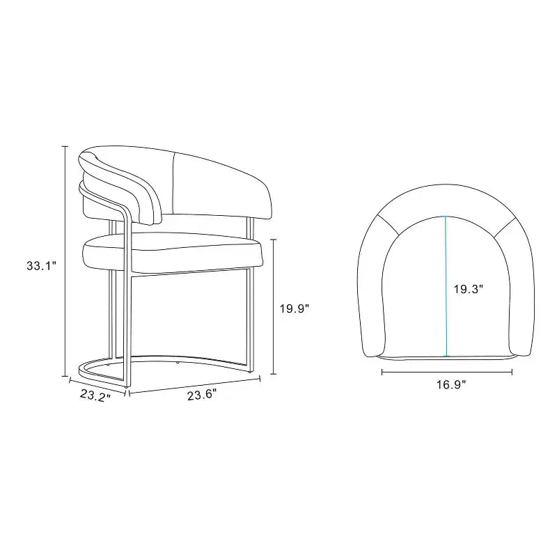 Chaise de salle à manger moderne tapissée de similicuir